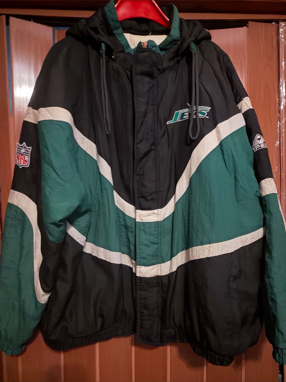 Vintage New York Jets Apex One Parka Football Jacket, Size XL